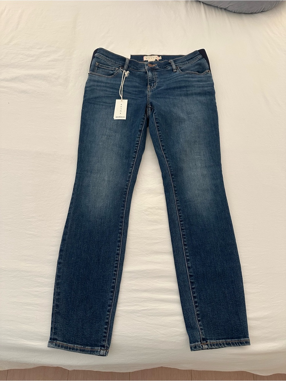 Hatch Women's Dark Blue Straight-Leg Jeans